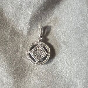 Elegant Silver Diamond Pendant Necklace